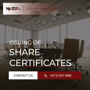 Issuing of Share Certificates